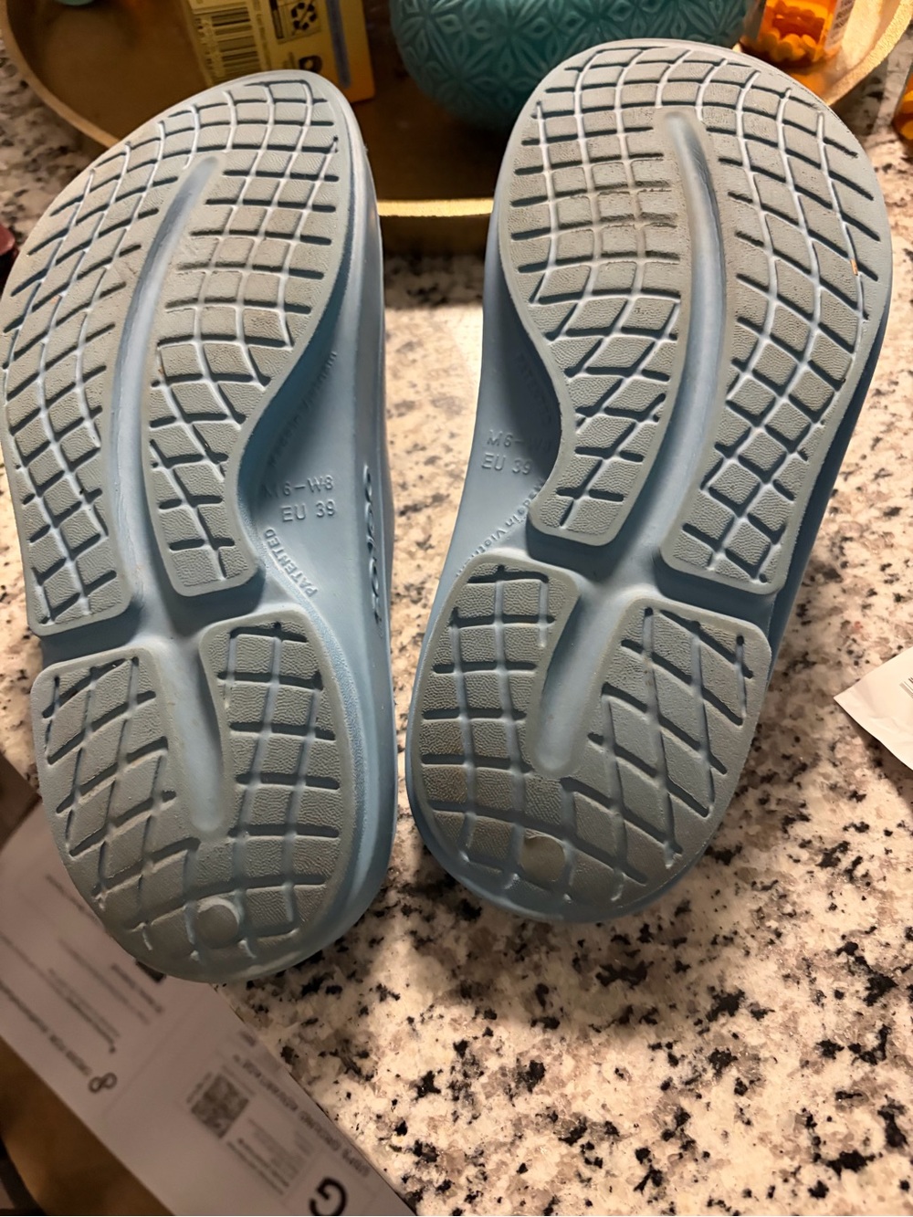 OOFOS Light Blue Slide Sandals - Picture 4 of 4